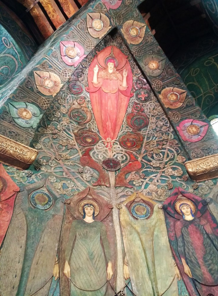 Wall and ceiling of Watts Memorial Chapel