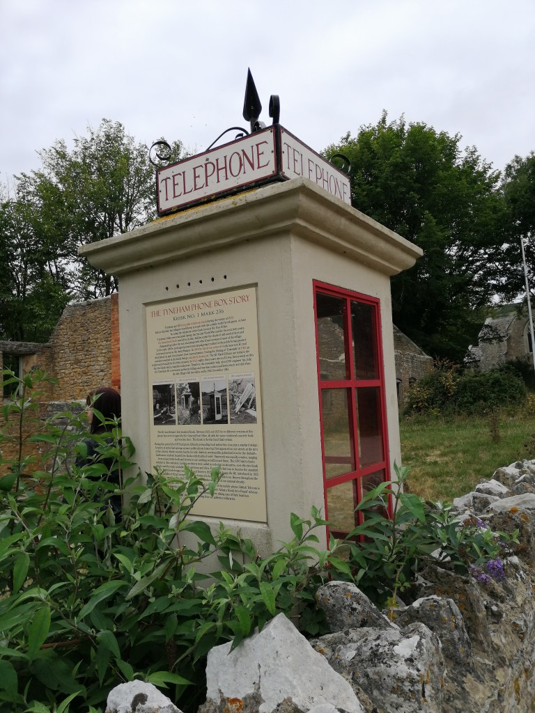 Tyneham phone box, cream and red